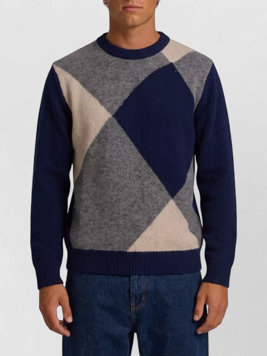 Ballantyne ribbed crew-neck wool-blend jumper