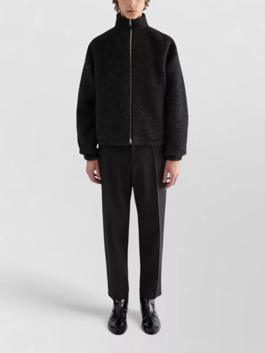 Jil Sander Wool-Blend Fleece Zip-Up Sweatshirt