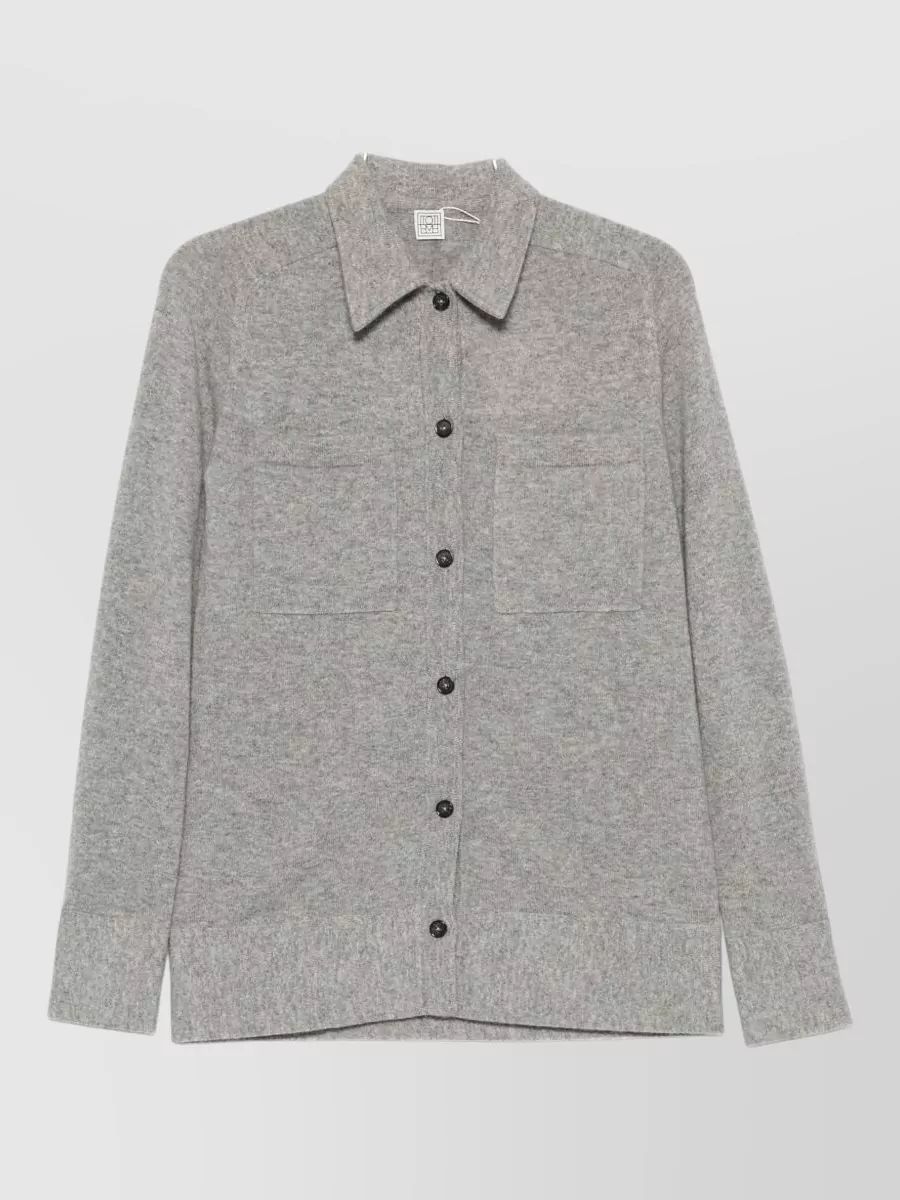 Totême cashmere long-sleeve collared cardigan