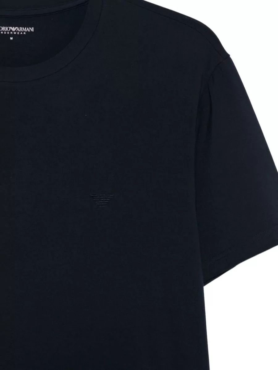 Emporio Armani Logo Embroidered Short Sleeve T-Shirt
