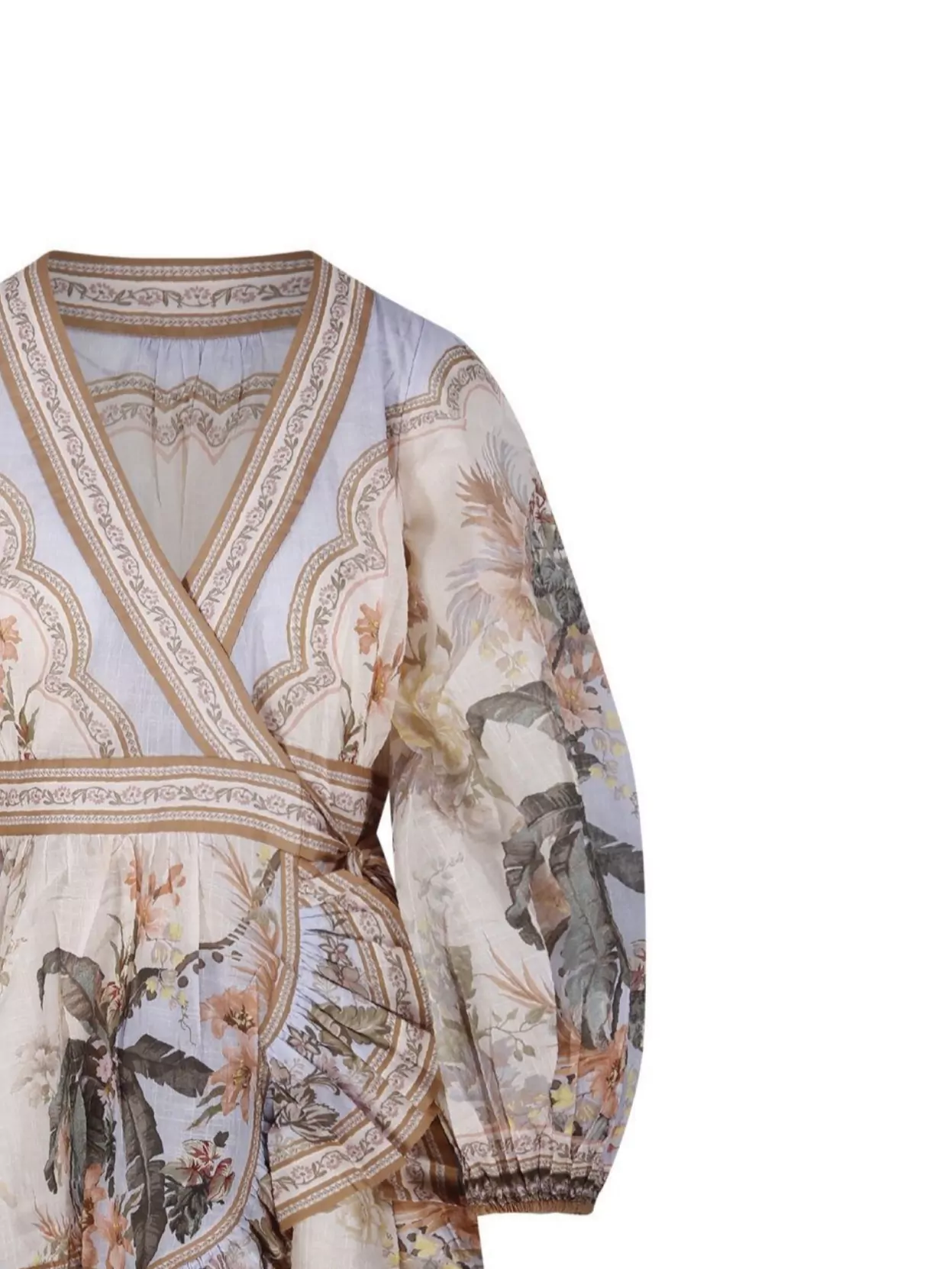 Shop Zimmermann Floral Print Wrap Frill Dress