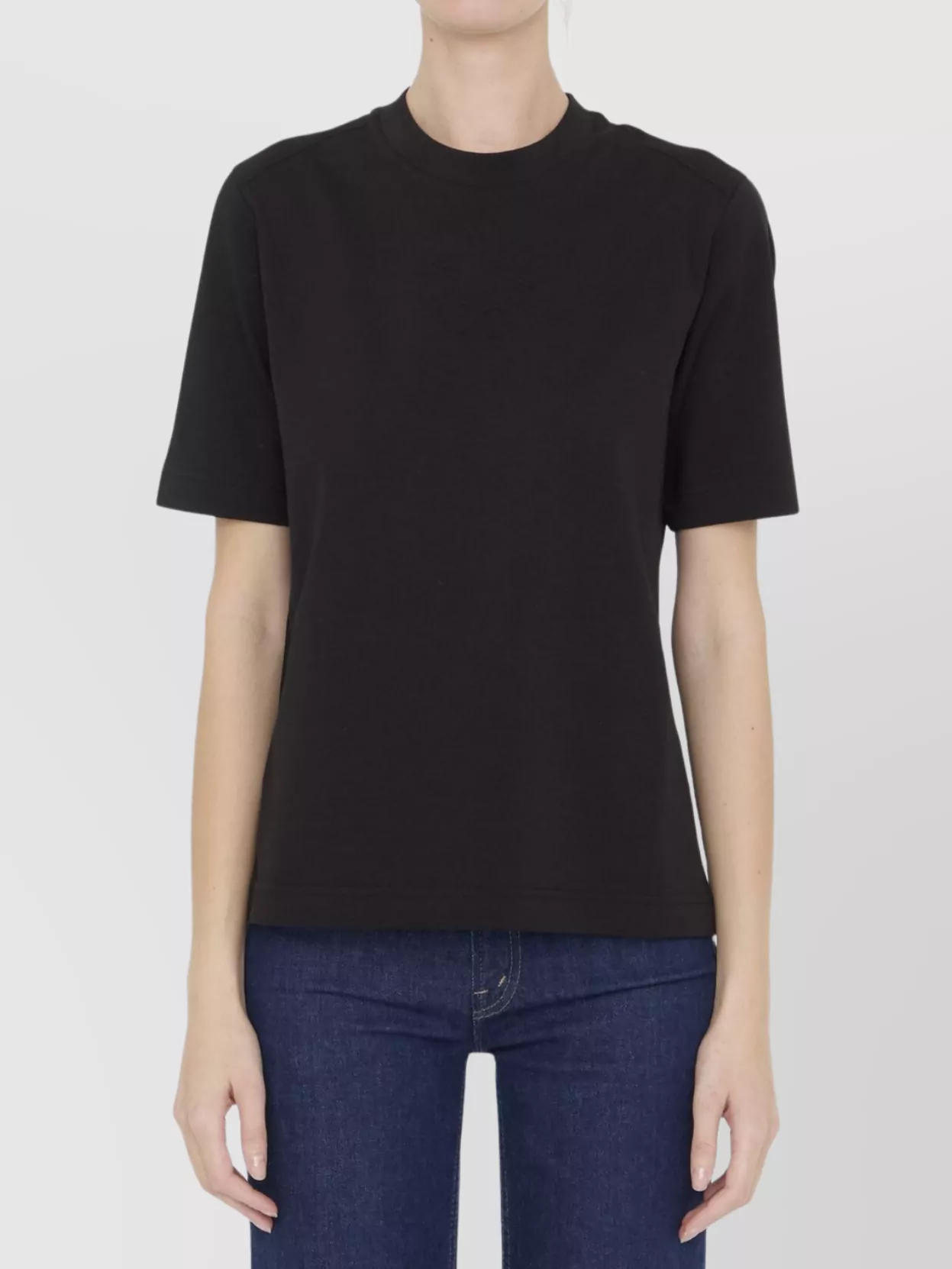 Moncler Cotton Jersey Crewneck T-shirt In Brown