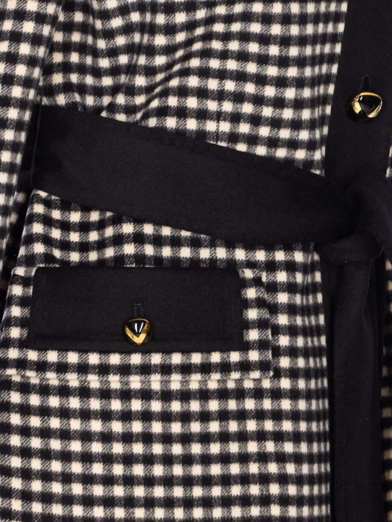 Valentino Garavani Checkered Coat Belted Pockets