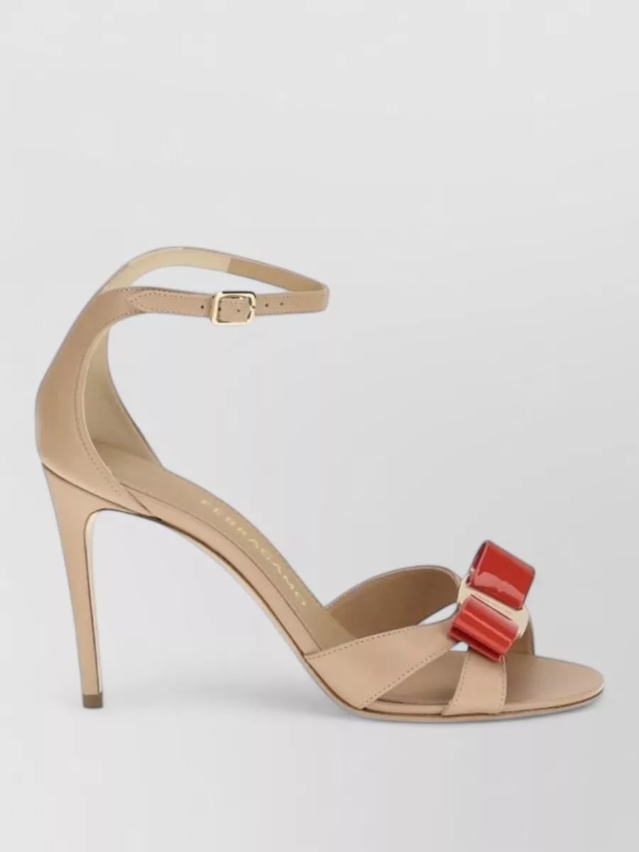 Ferragamo Leather Vara Bow Stiletto Sandals