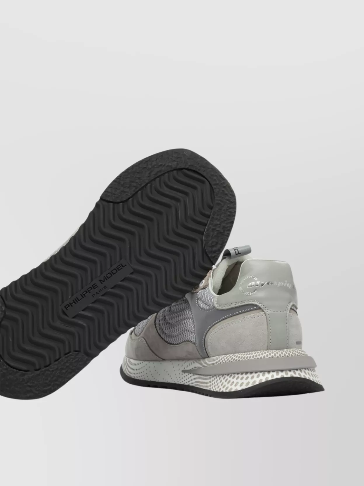 Philippe Model Mesh Panel Round Toe Rubber Sole Sneakers
