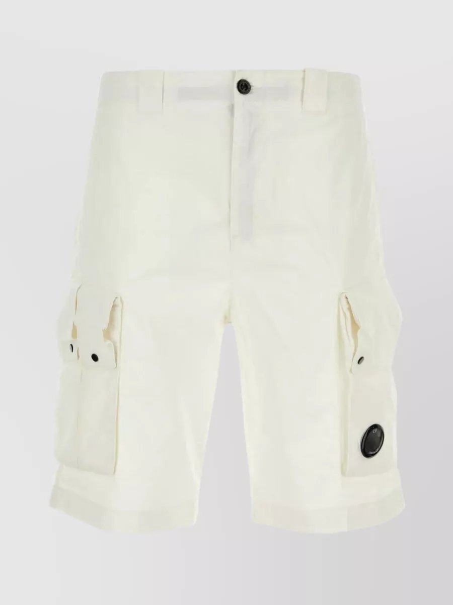 Shop C.p. Company Stretch Cotton Bermuda Shorts In Beige