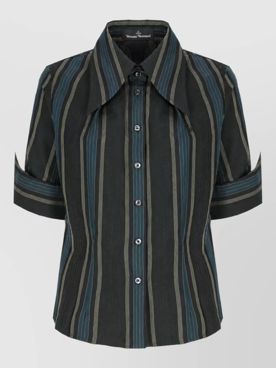 Vivienne Westwood striped embroidered short-sleeve shirt