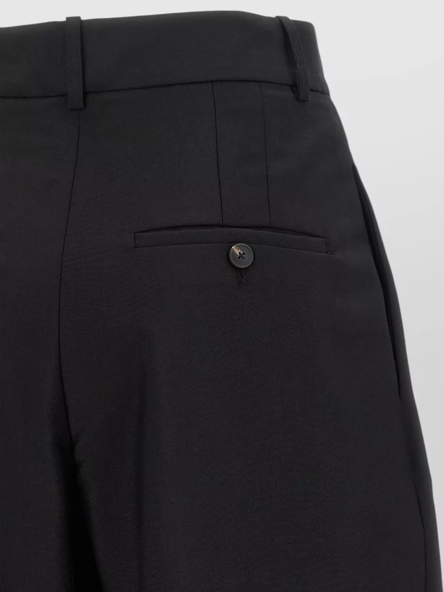 Róhe Wool Mohair High-Rise Pleated Cuffed Balloon Trousers