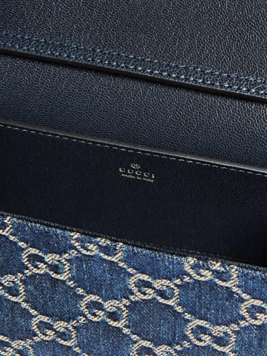 Gucci Small Gg Denim Shoulder Bag