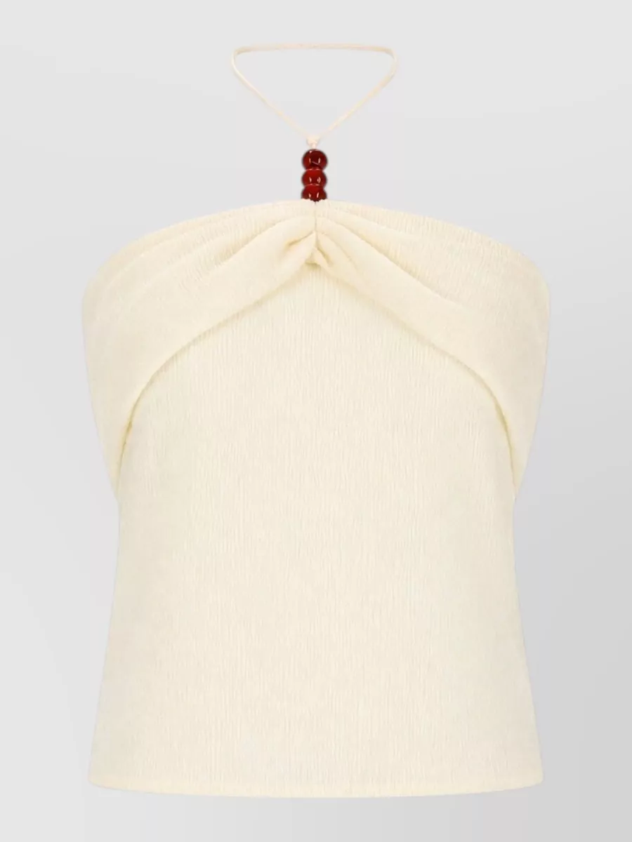 Magda Butrym Beaded draped halterneck top
