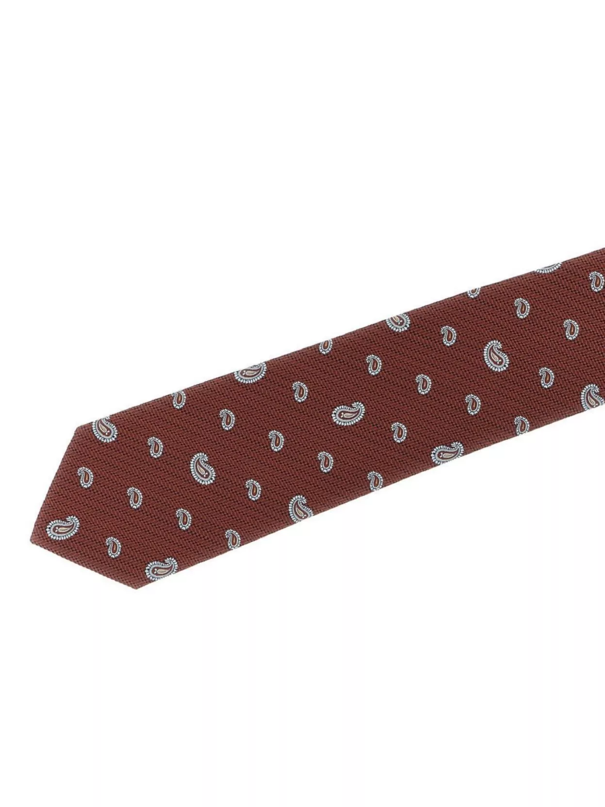 Brioni Slim Paisley Jacquard Tie In Textured Fabric In Brown