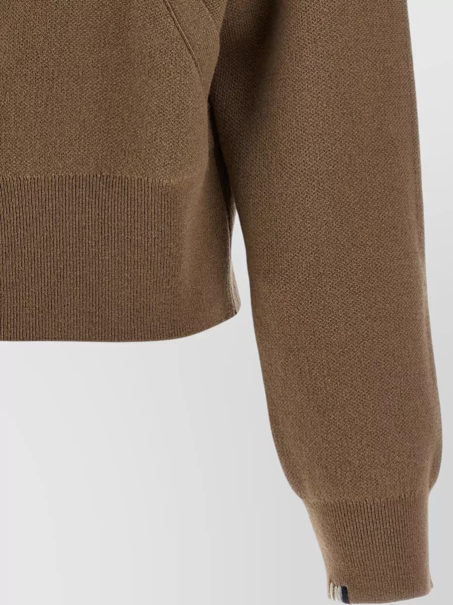 Extreme Cashmere Cashmere Ribbed High Neck Cropped Zip Jacket