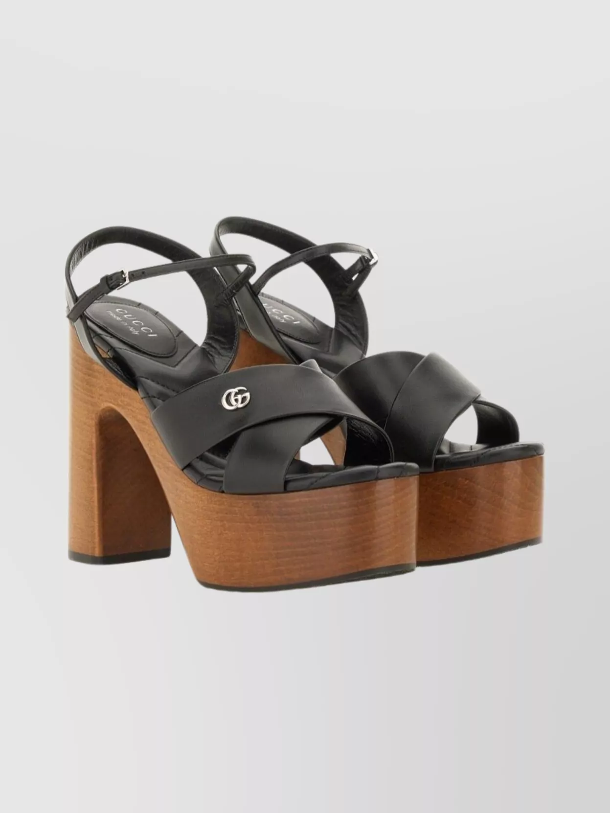 Gucci Open Toe Platform Style Sandal In Black
