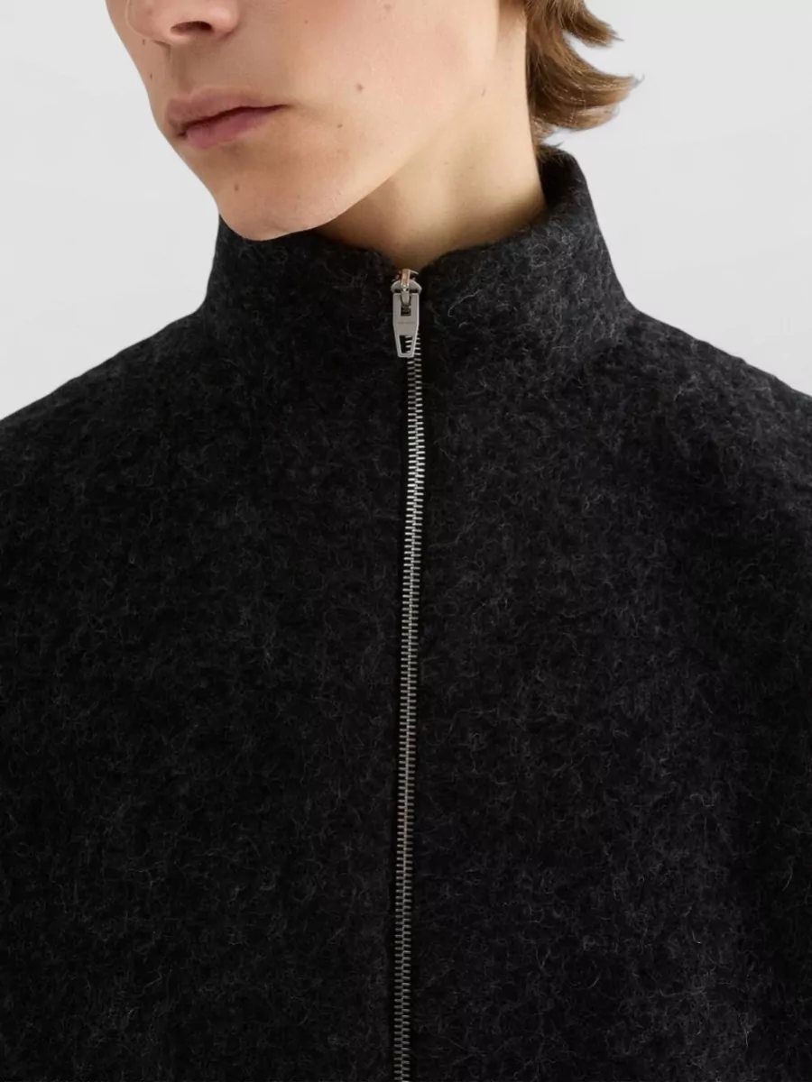Jil Sander Wool-Blend Fleece Zip-Up Sweatshirt