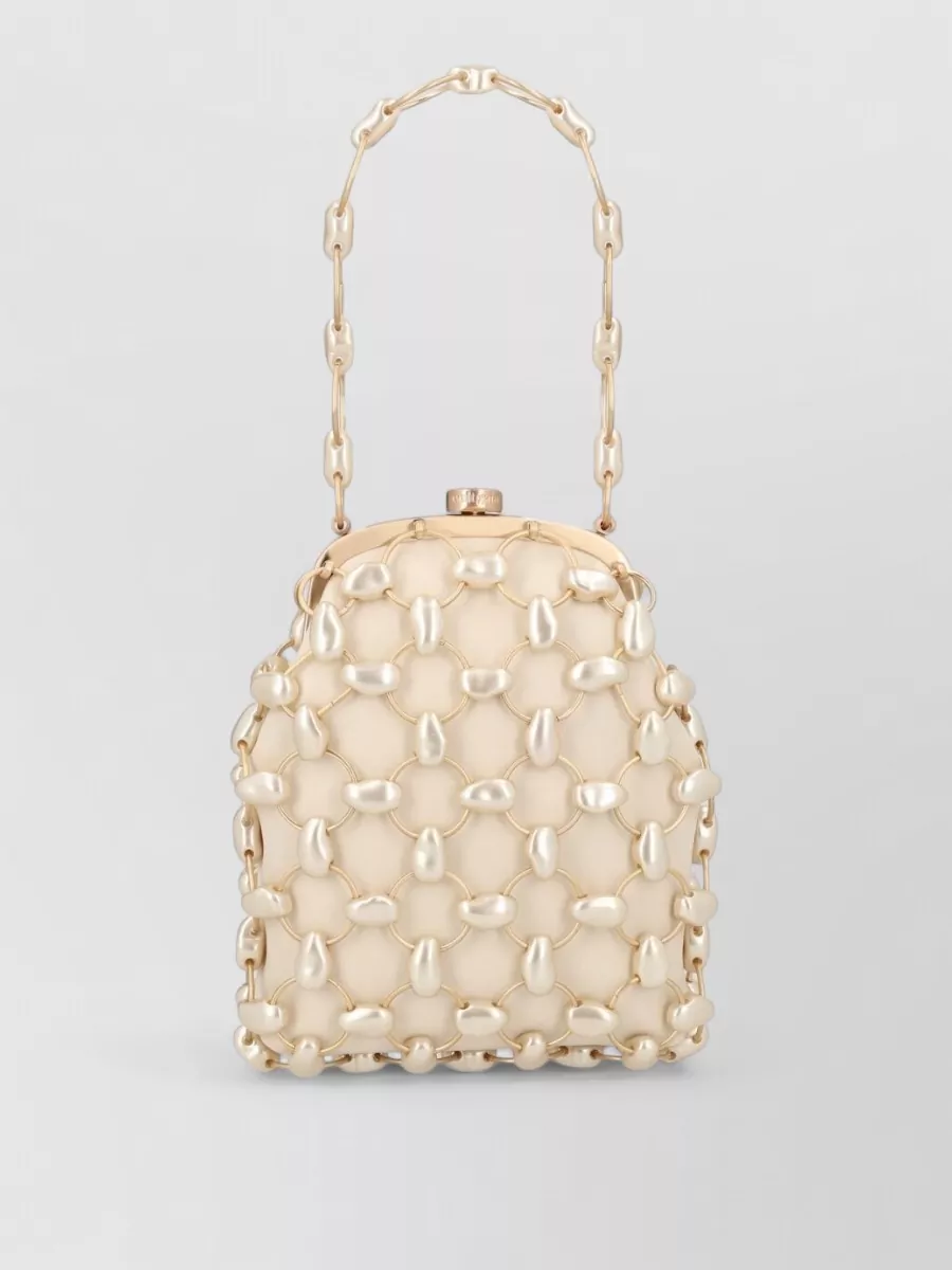 Cult Gaia Lamb Leather Clutch Bag
