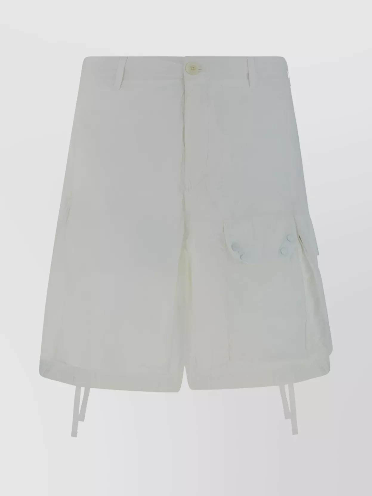 Ten C Cargo Pocket Drawstring Shorts In White