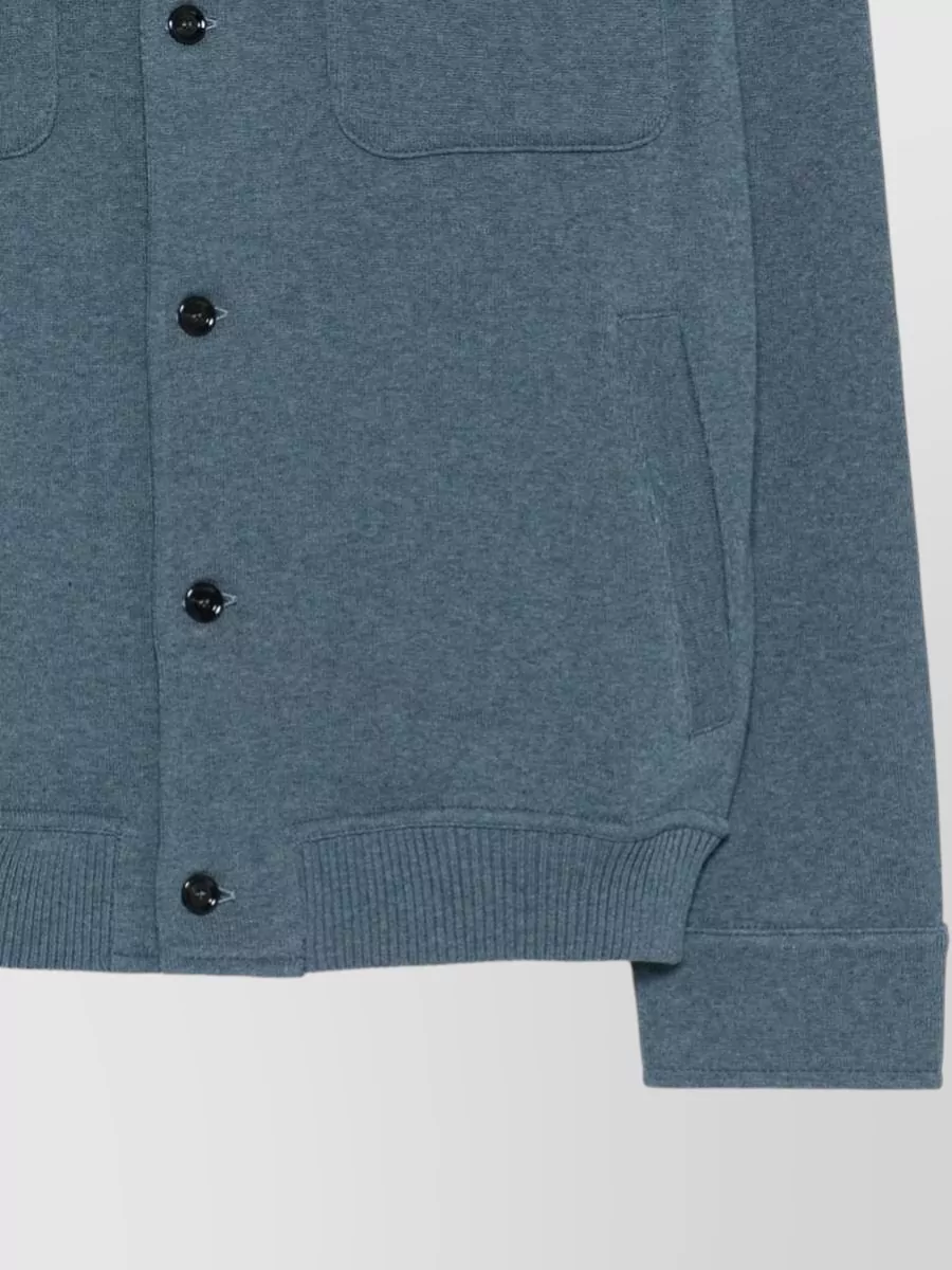 Lardini Mens Cotton Knit Collared Jacket