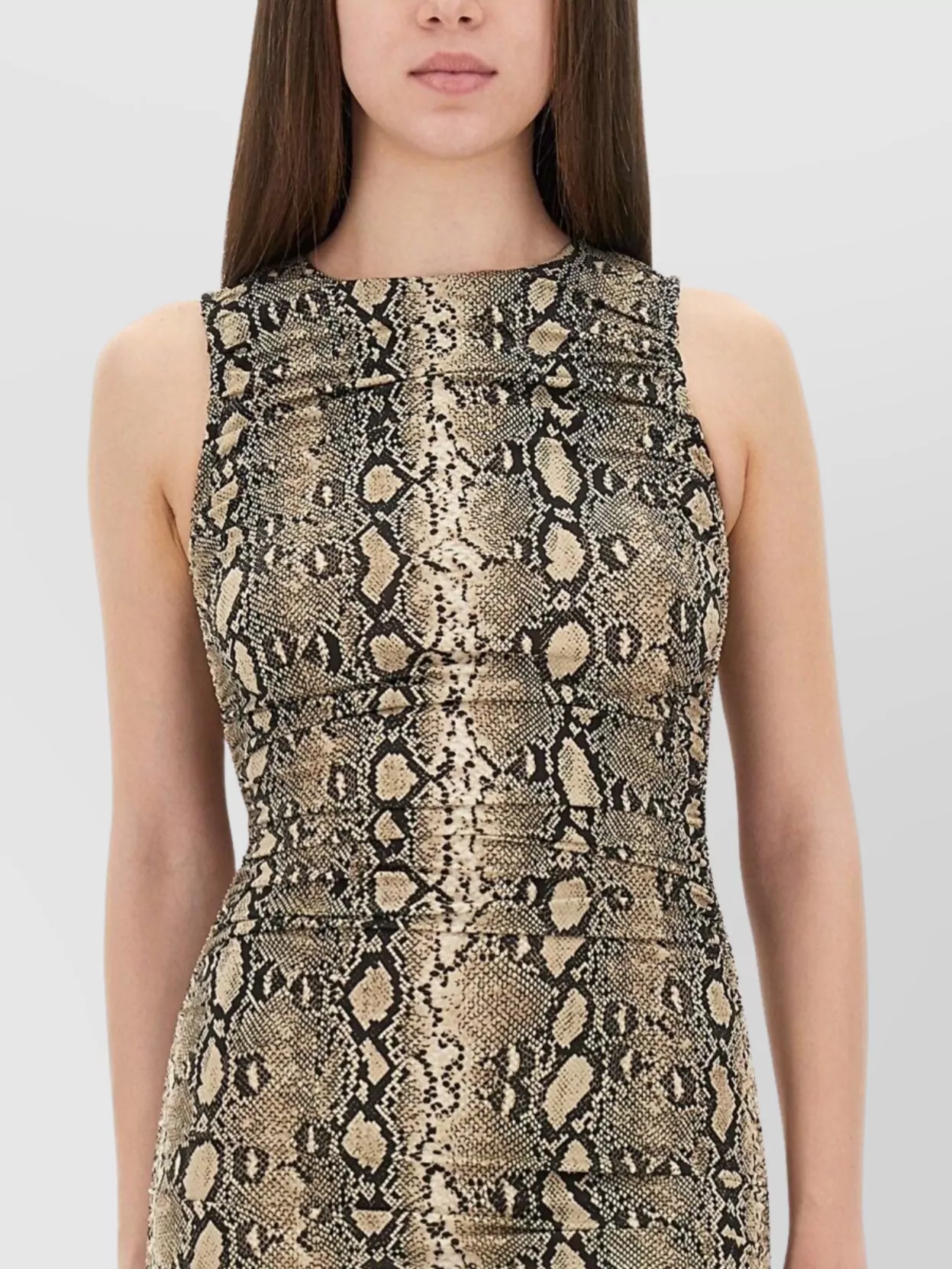 Michael Kors Snake Print Sleeveless Midi Dress