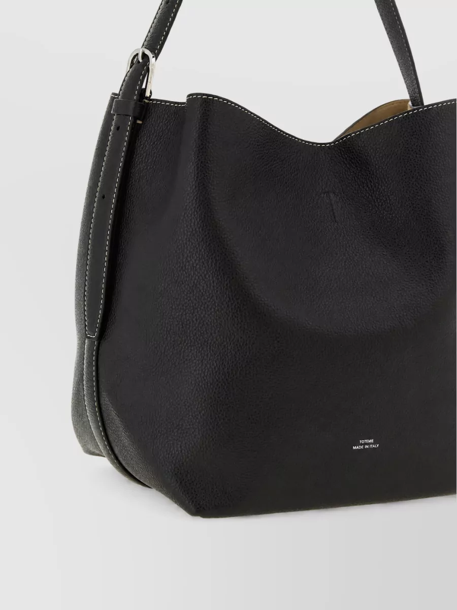 Totême Leather Medium Belted Tote Bag