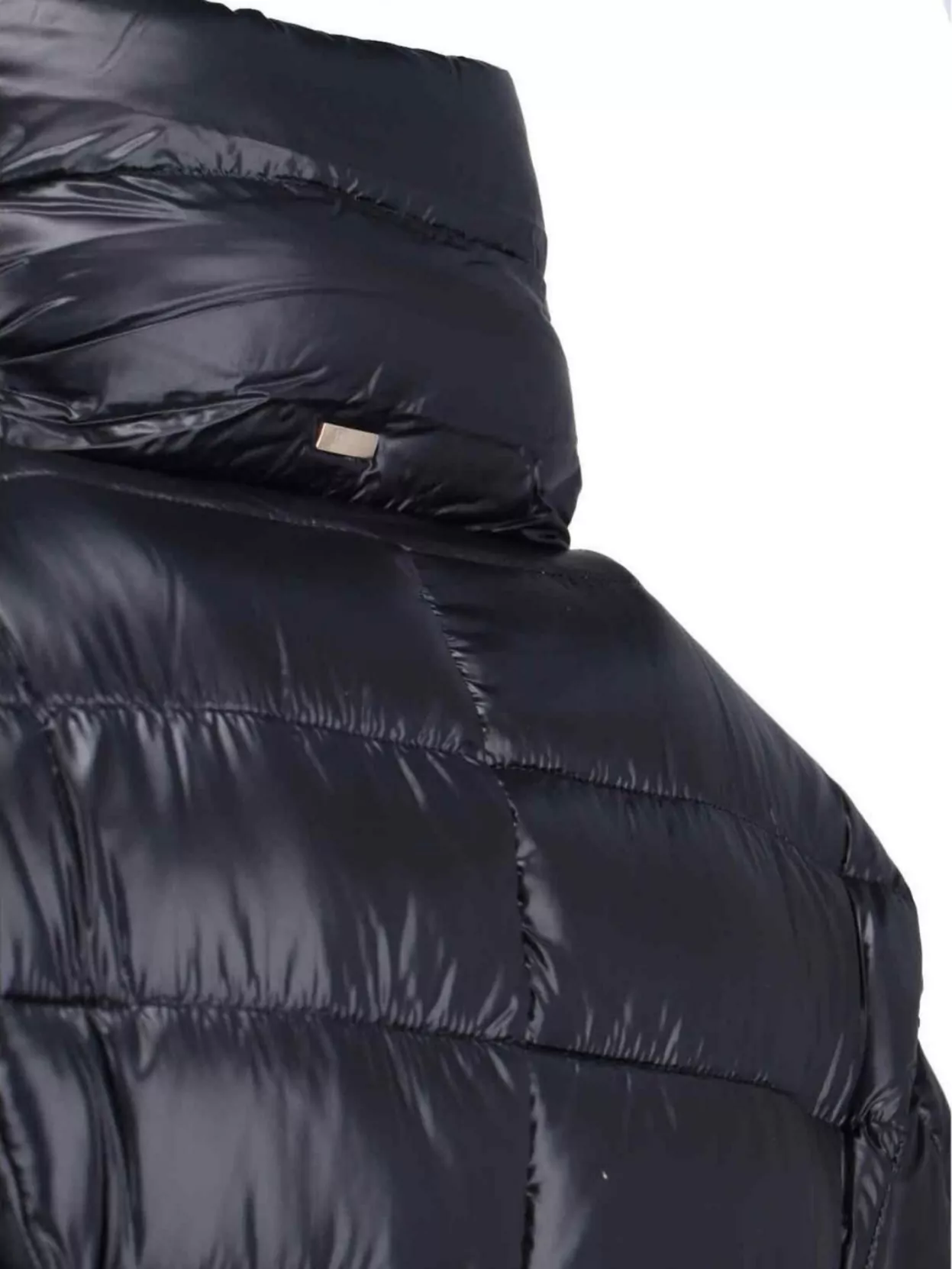 Herno Quilted Jacket High Collar Belted Waist