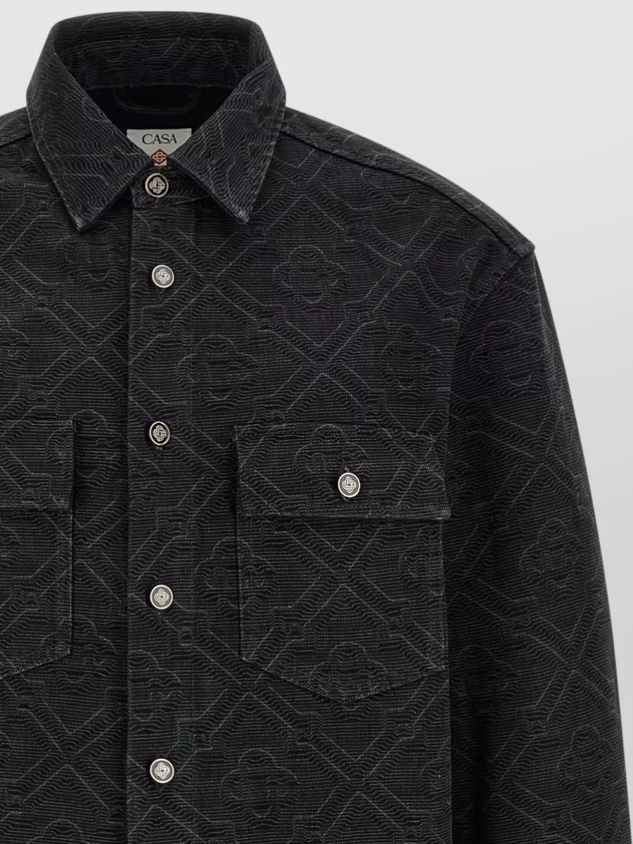 Casablanca Monogram Denim Shirt Long Sleeve Buttons
