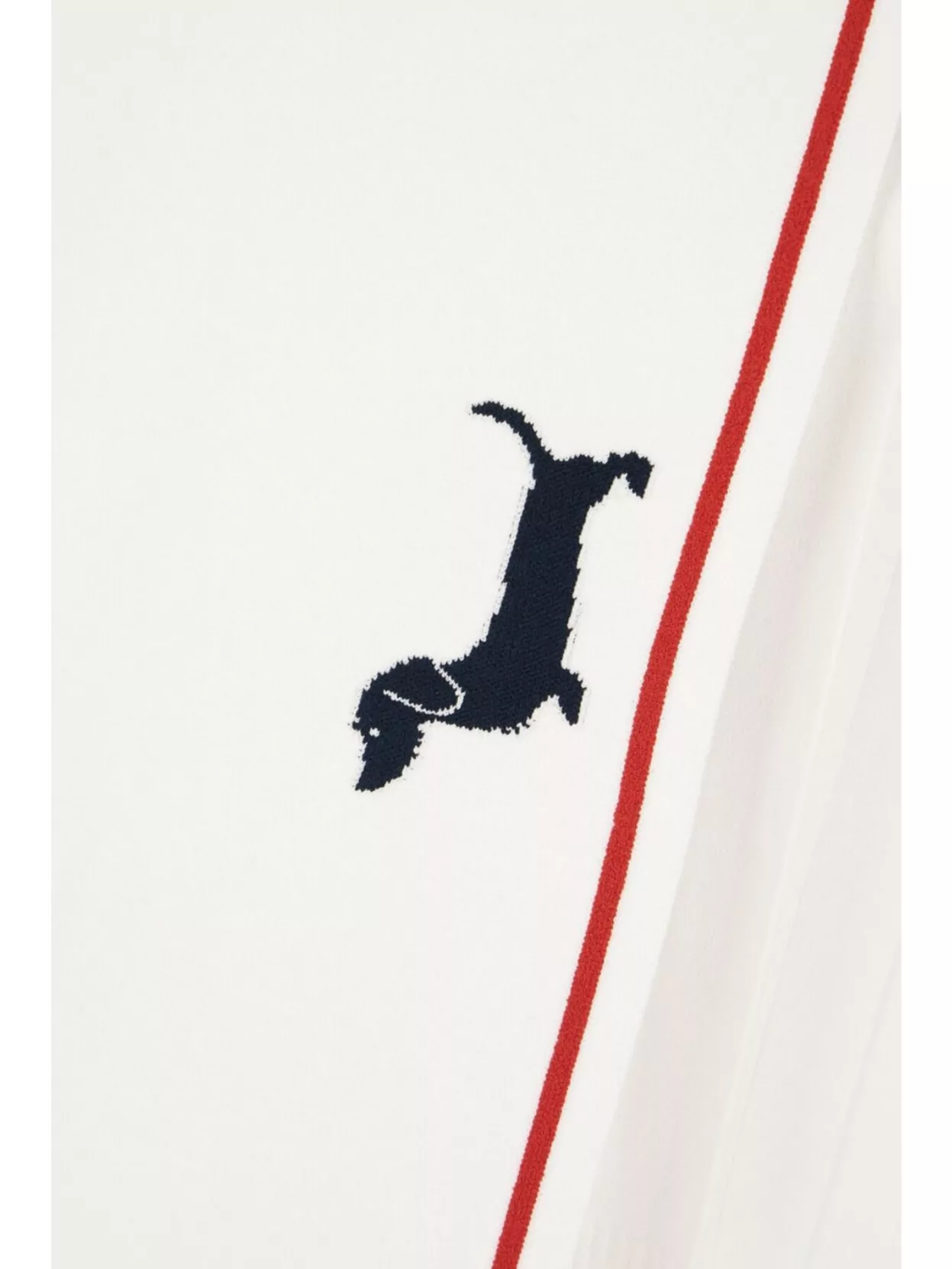 Thom Browne Pleated Dachshund-intarsia Knit Midi Skirt In White