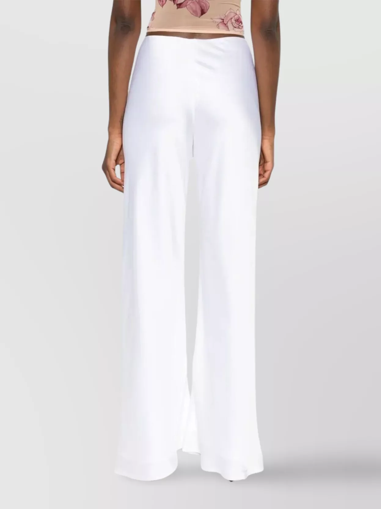 Norma Kamali High Waist Wide Leg Satin Pant