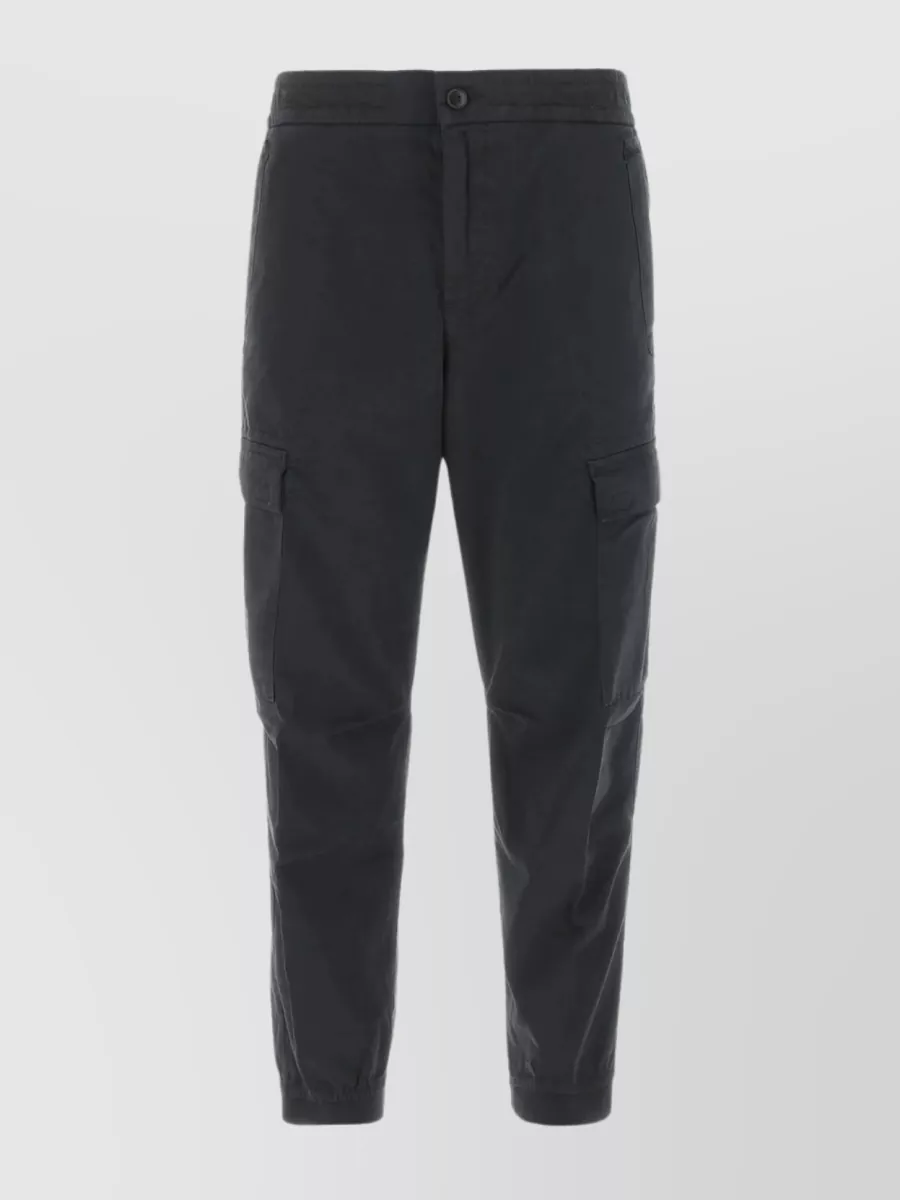 Shop Hugo Boss Cotton Joggers With Stretch And Elastic Features In Grey