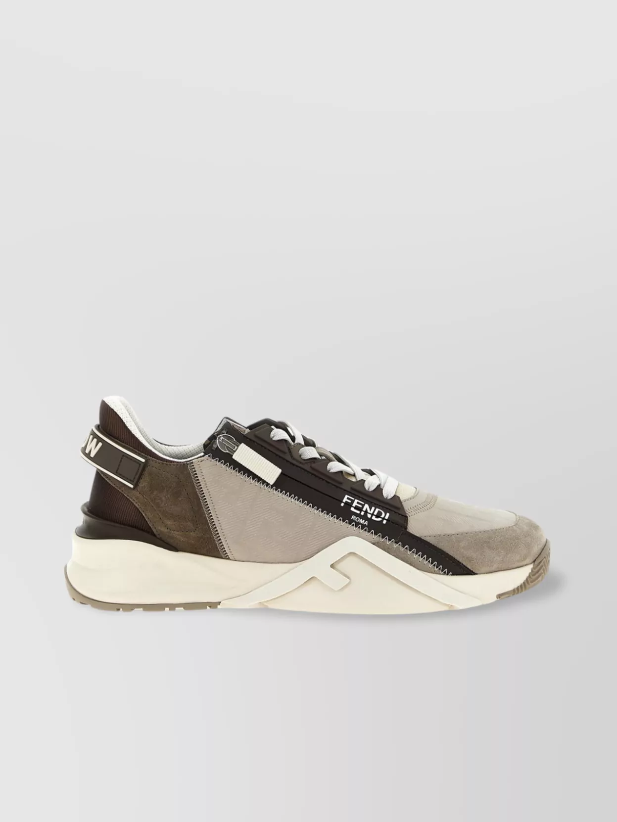 Fendi Flow Sneakers Contrast Sole Round Toe