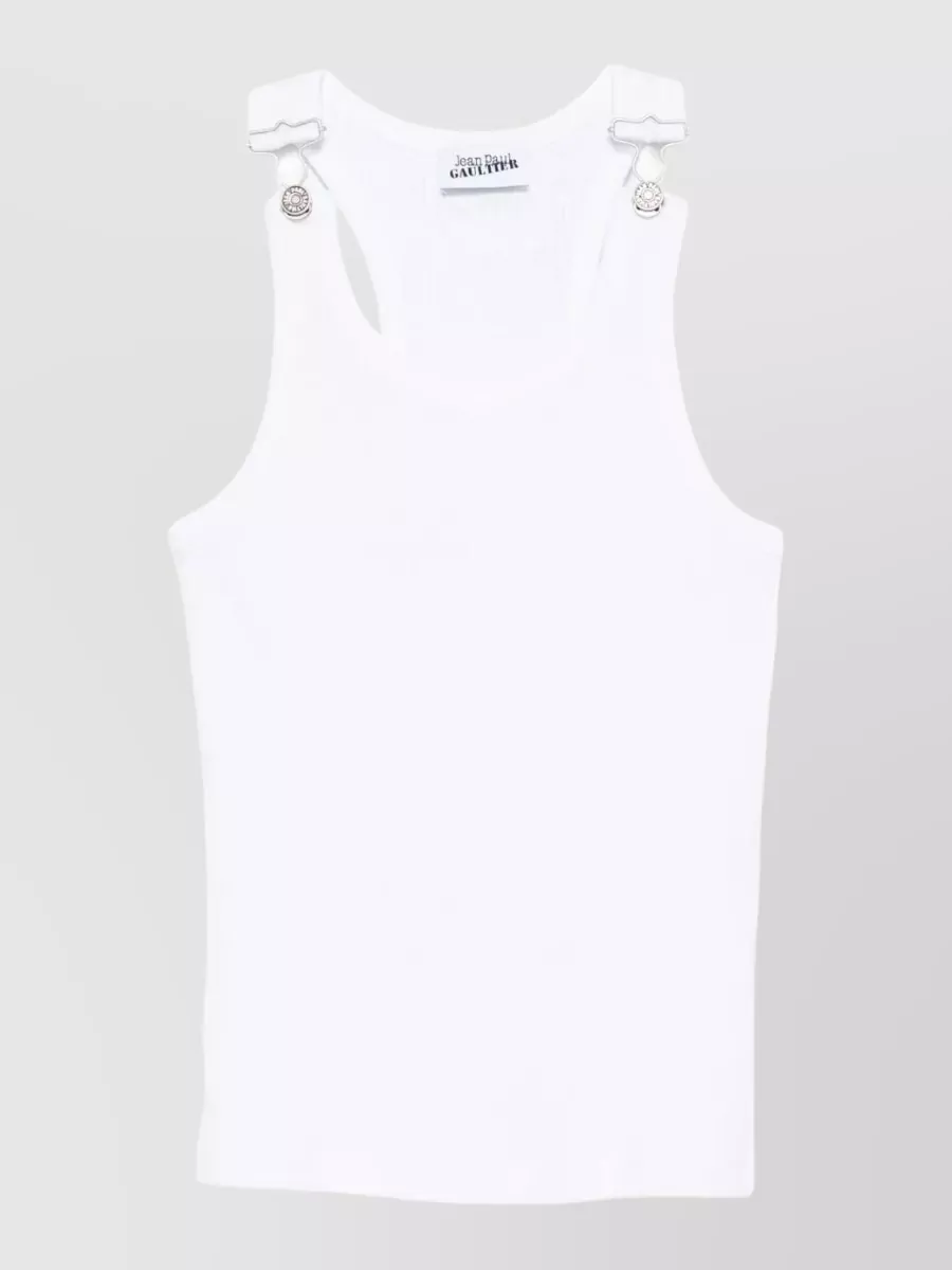 Jean Paul Gaultier Tank Top Racerback Ribbed Scoop Neck