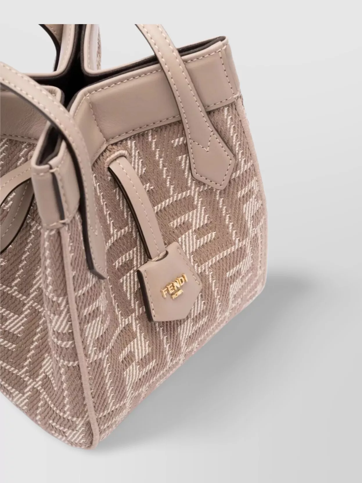 Fendi M Textured Logo Strap Bag