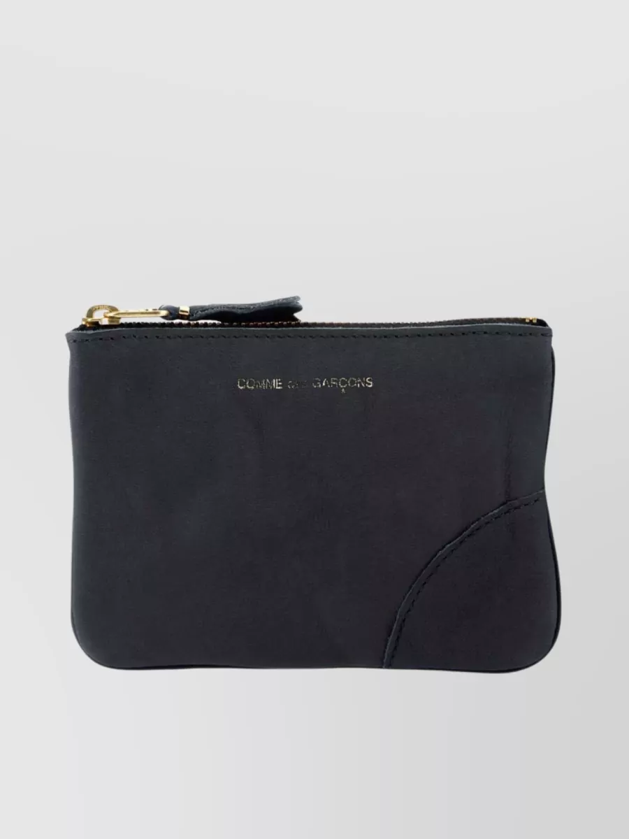 Shop Comme Des Garçons Refined Leather Travel Pouch In Black