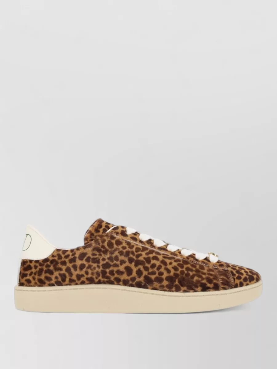 Valentino Garavani calf hair leather printed low-top sneakers
