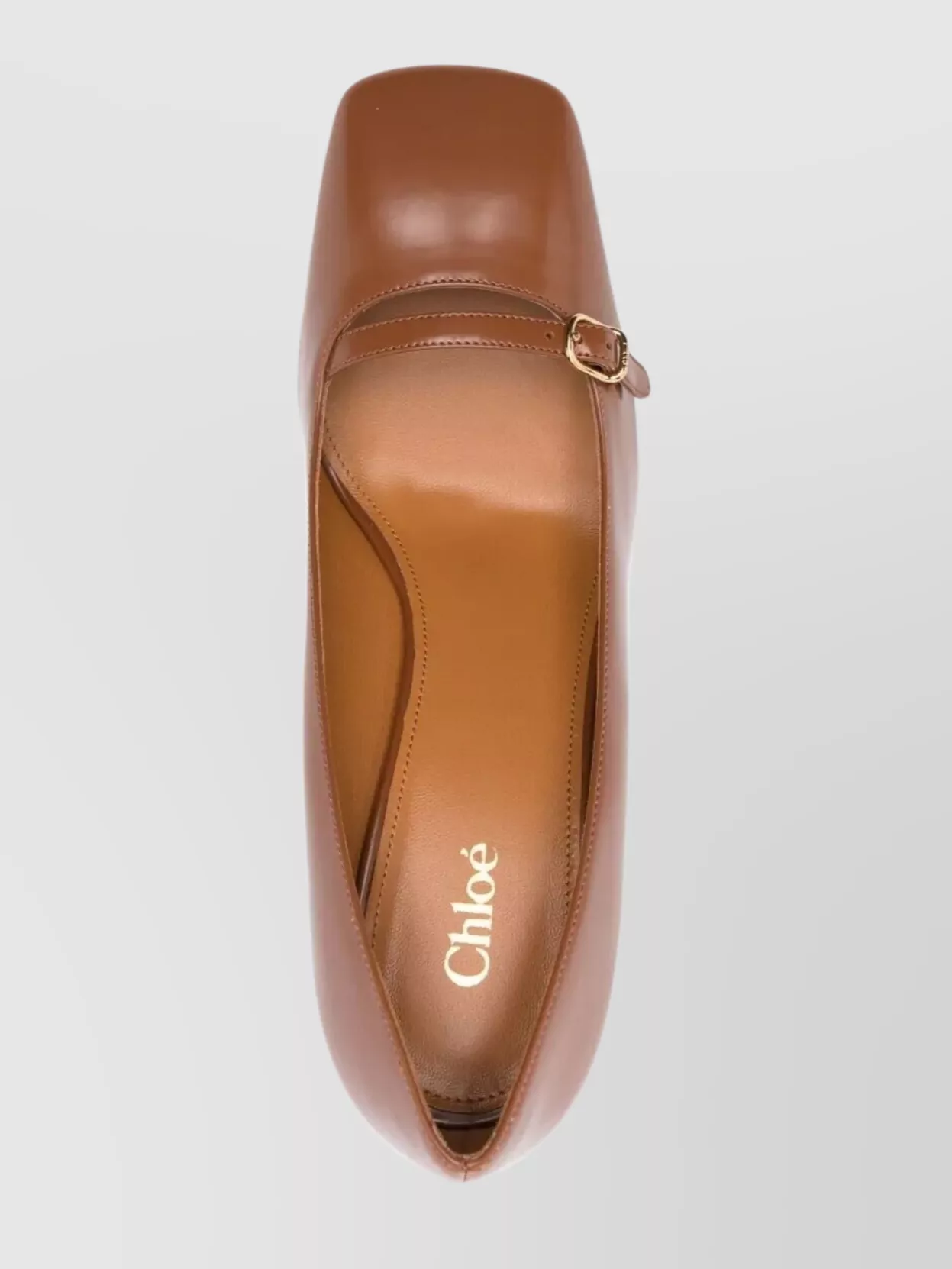 Chloé "Janis" Square Toe Leather Pumps
