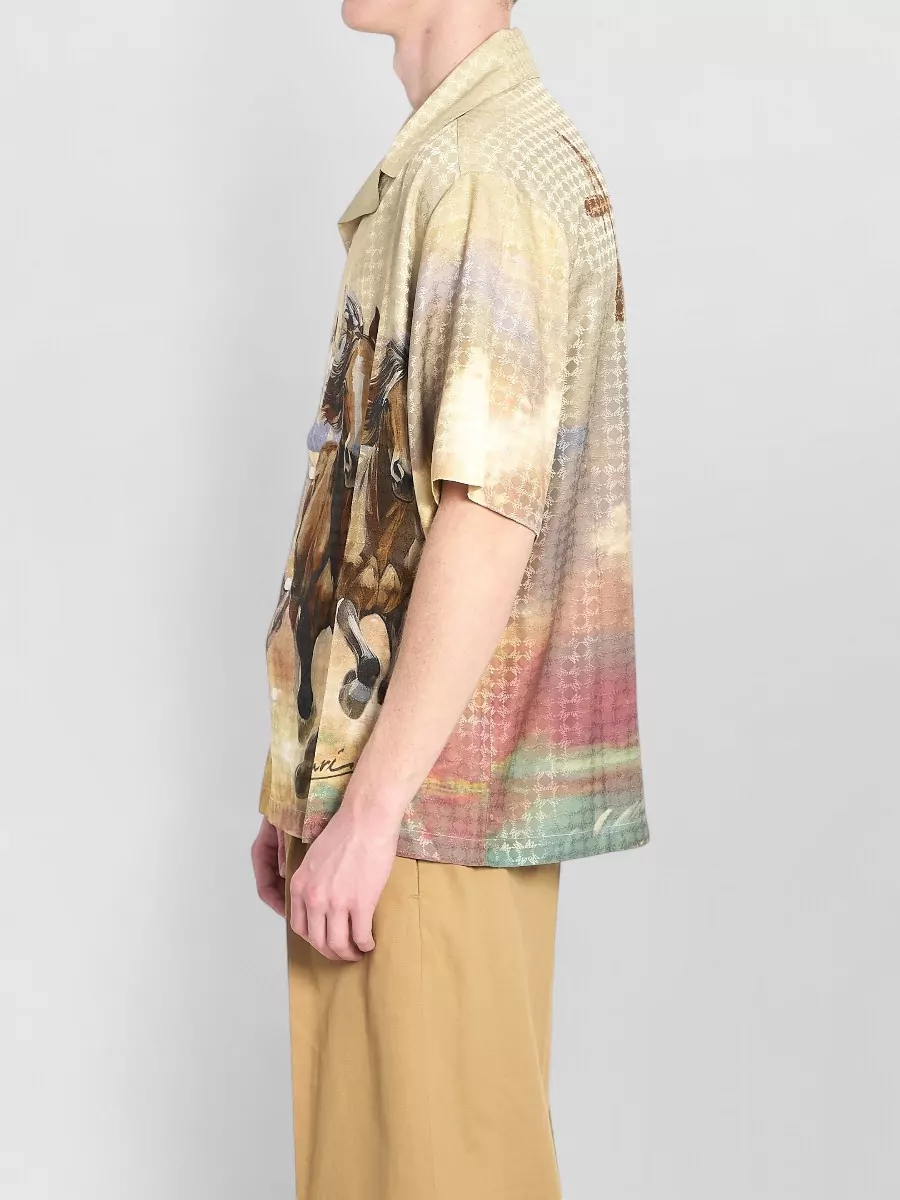 Amiri Printed Camp-Collar Short-Sleeve Shirt