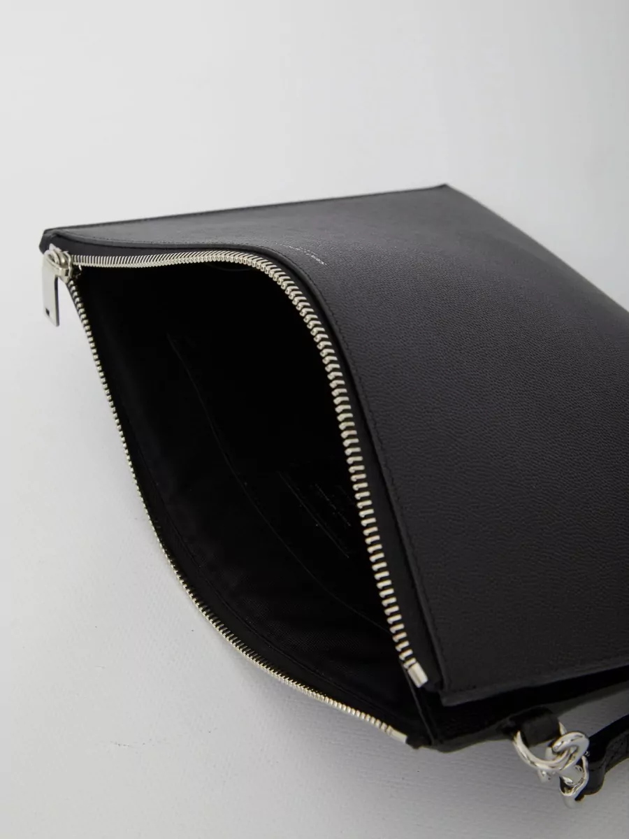 Saint Laurent Calfskin Tablet Clutch Bag Wrist Strap