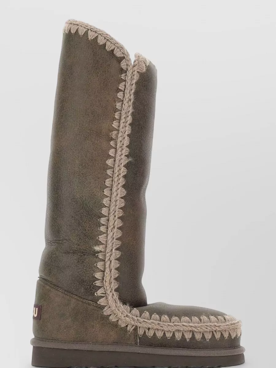 Mou Leather Knee-High Boots