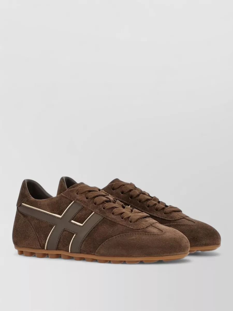 Hogan suede leather lace-up sneakers