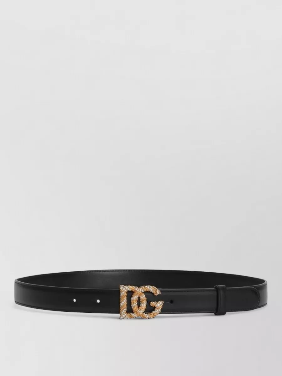 Dolce & Gabbana Leather Belt Adjustable Fit Waist Accessory In Black