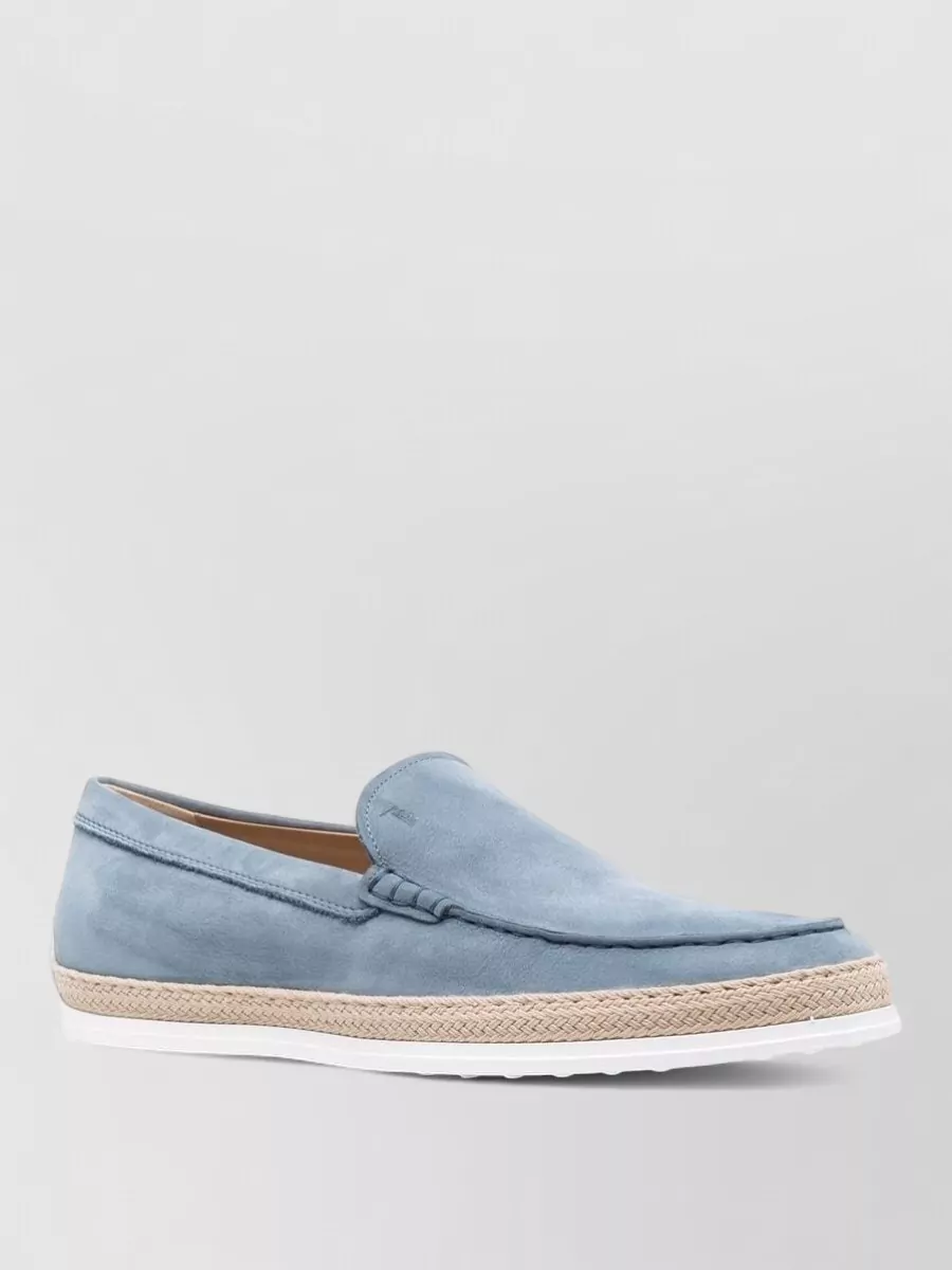 Tod's Round Toe Loafers Espadrille Sole