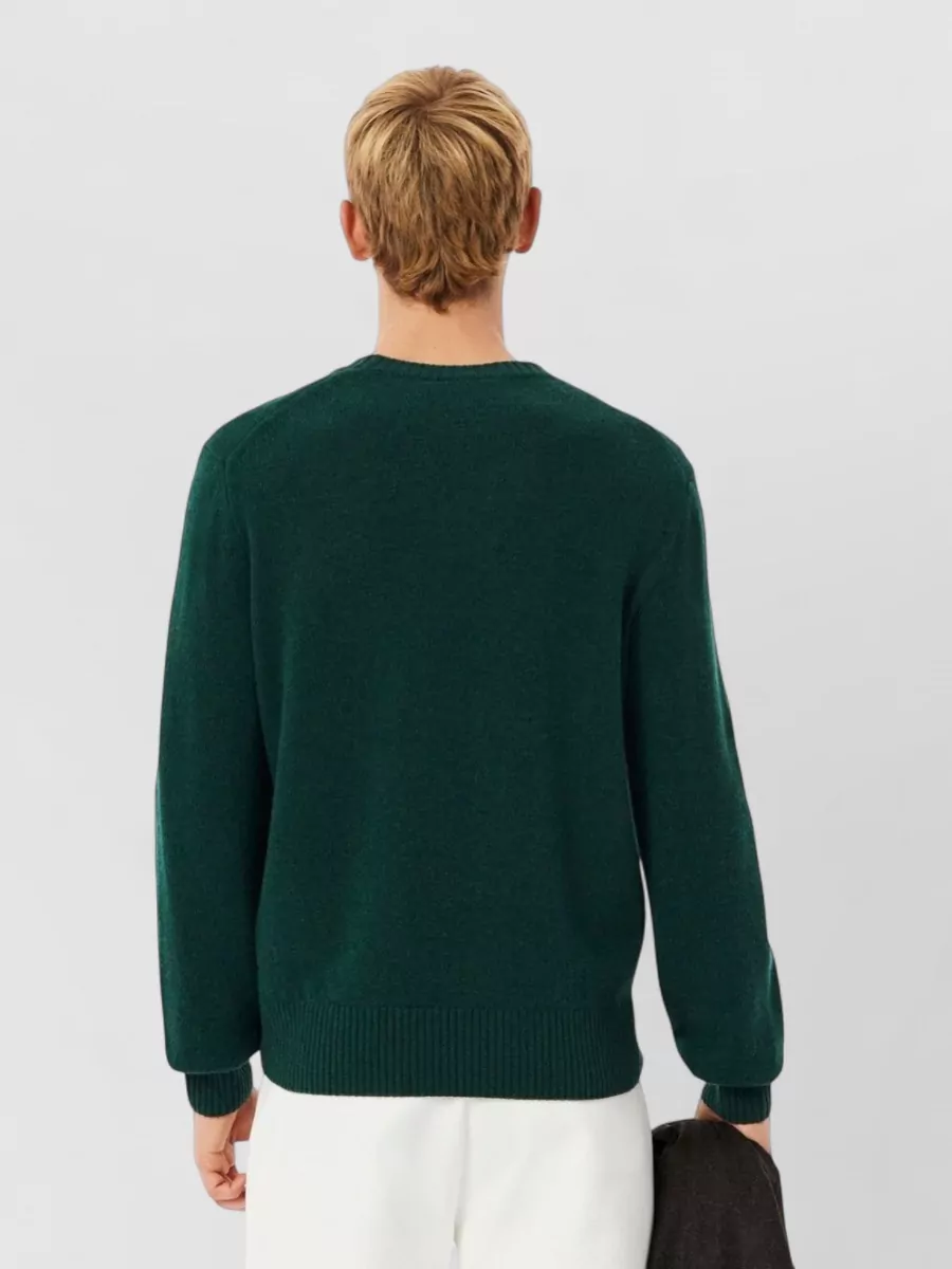 Lacoste Wool Sweater With Ribbed Cuffs And Hem