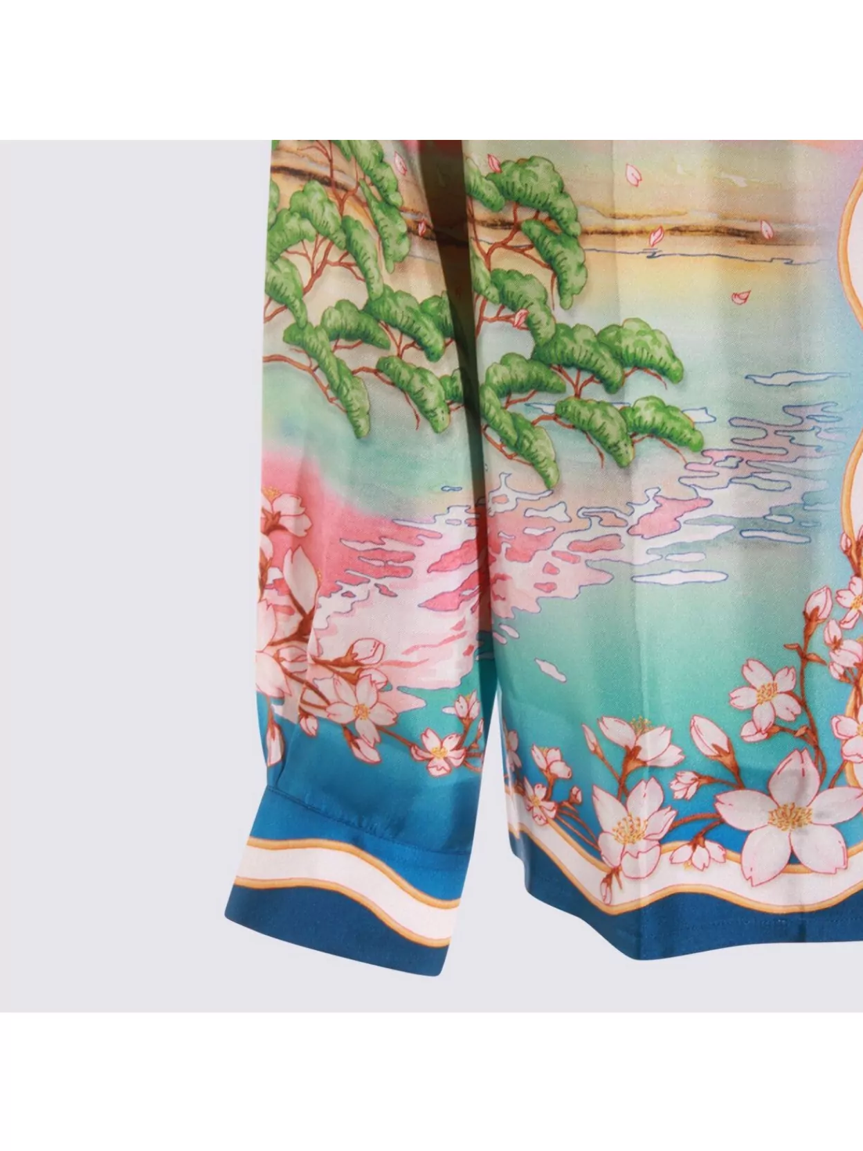 Casablanca Long Sleeve Colorful Print Top With Pocket
