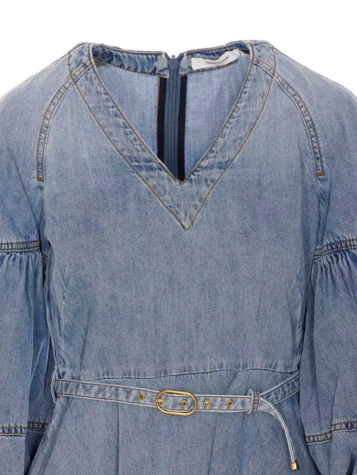 Zimmermann Short Light Blue Denim Dress