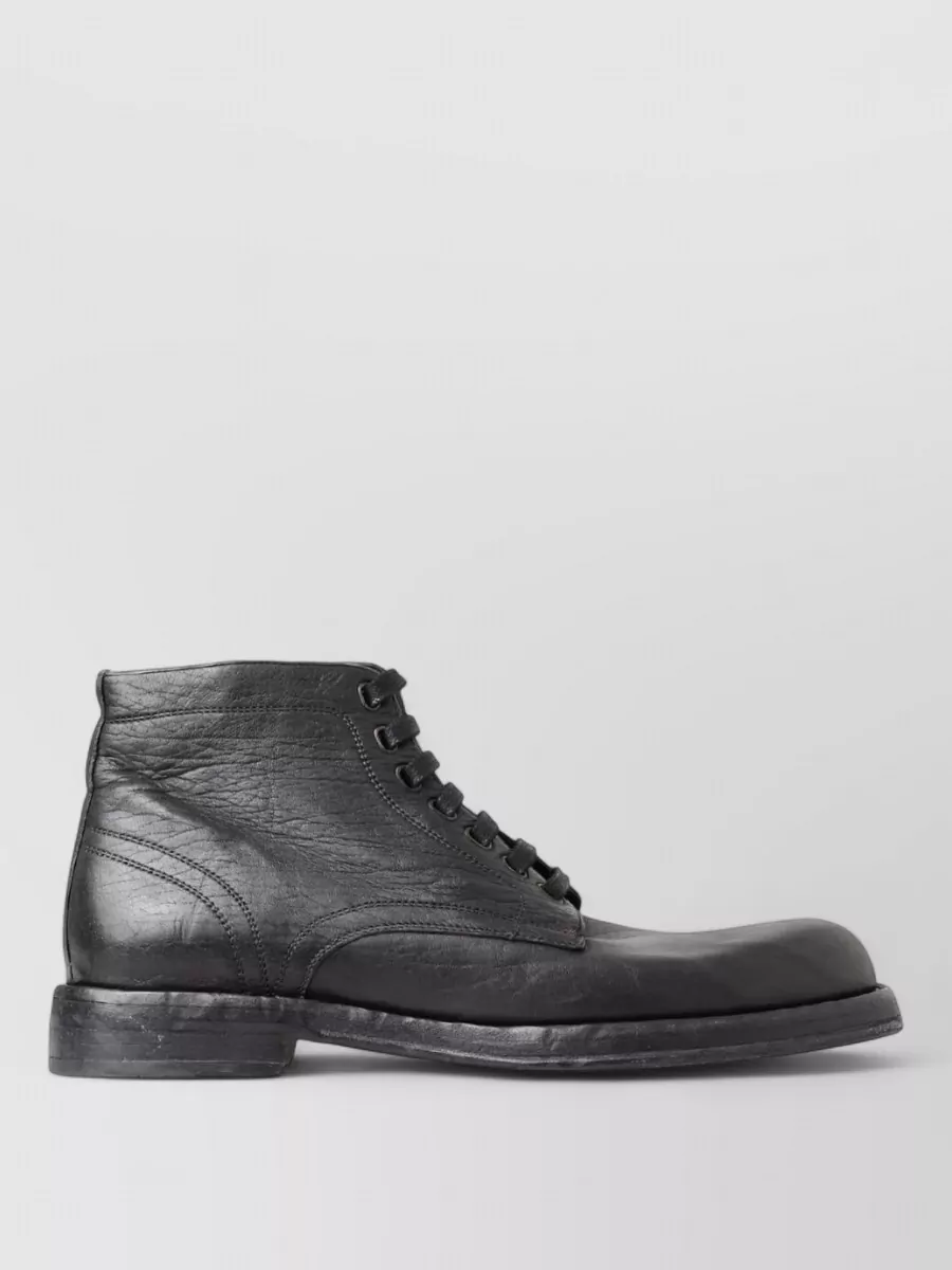 Dolce&Gabbana Leather Lace-Up Ankle Boots