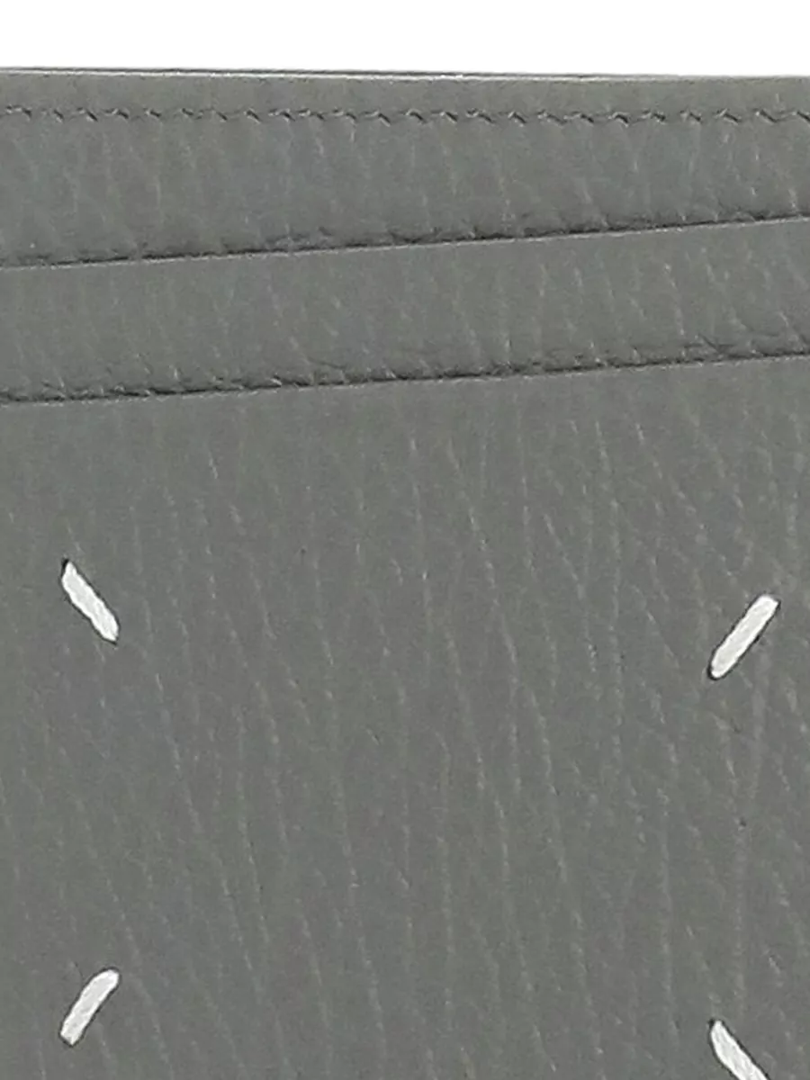 Maison Margiela Unisex Compact Wallet In Textured Leather In Gray