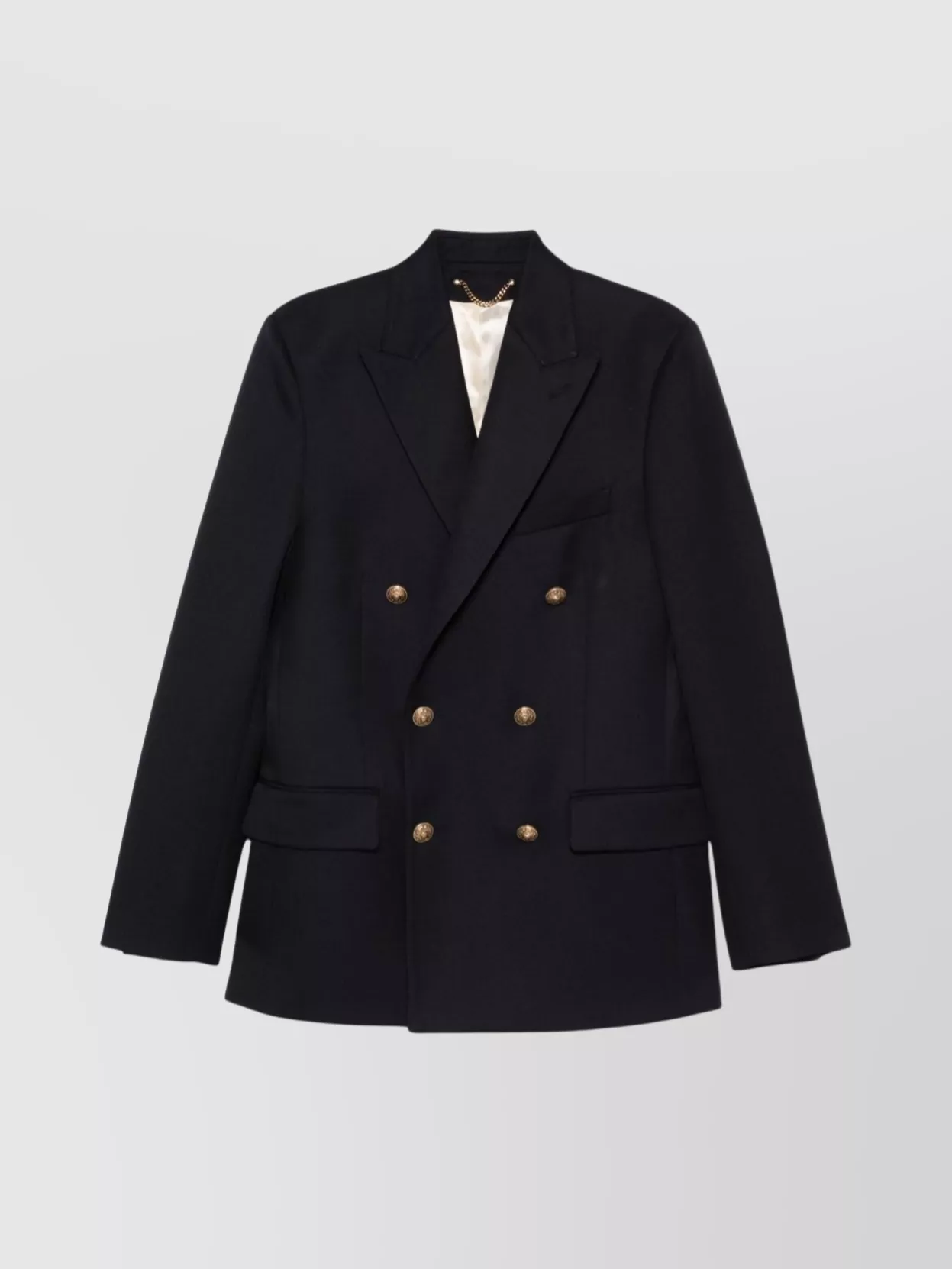 Golden Goose Double Breasted Gabardine Blazer In Black