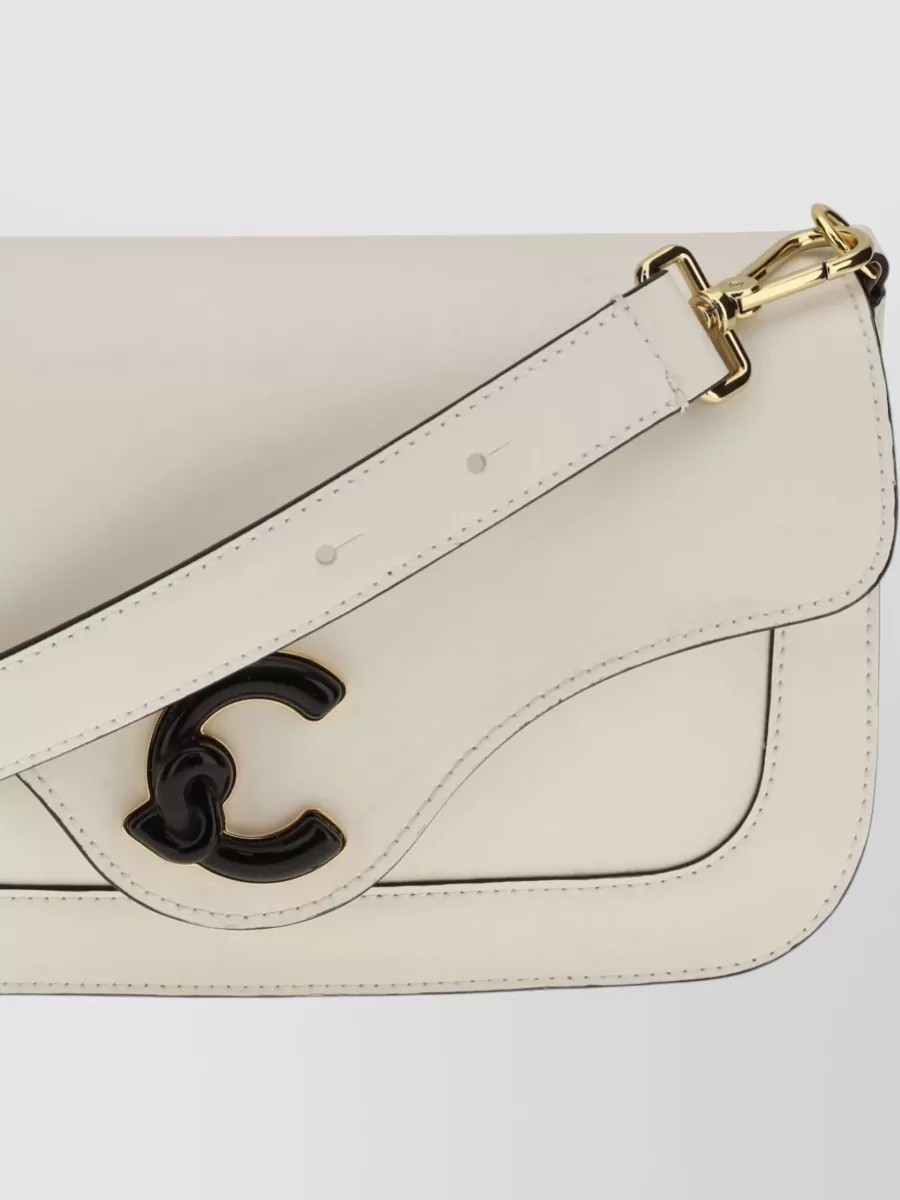Coccinelle Shoulder Bag Structured Design Detachable Strap
