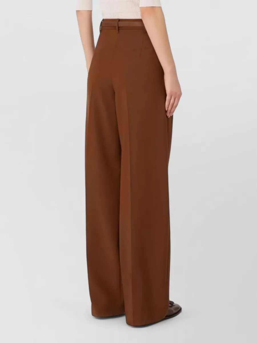 S Max Mara Wide Leg High Waist Pleated Trousers