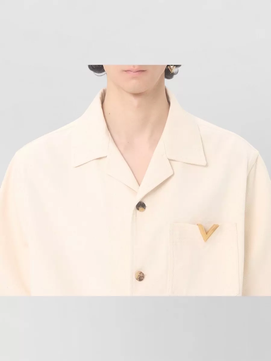 Valentino Garavani Denim Short-Sleeve Shirt