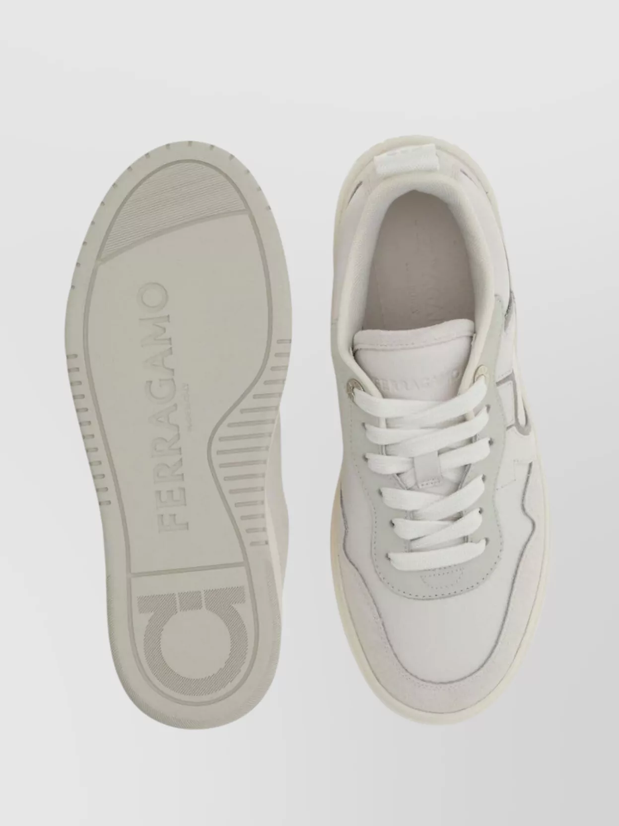 Ferragamo Gancini Print Leather Sneakers